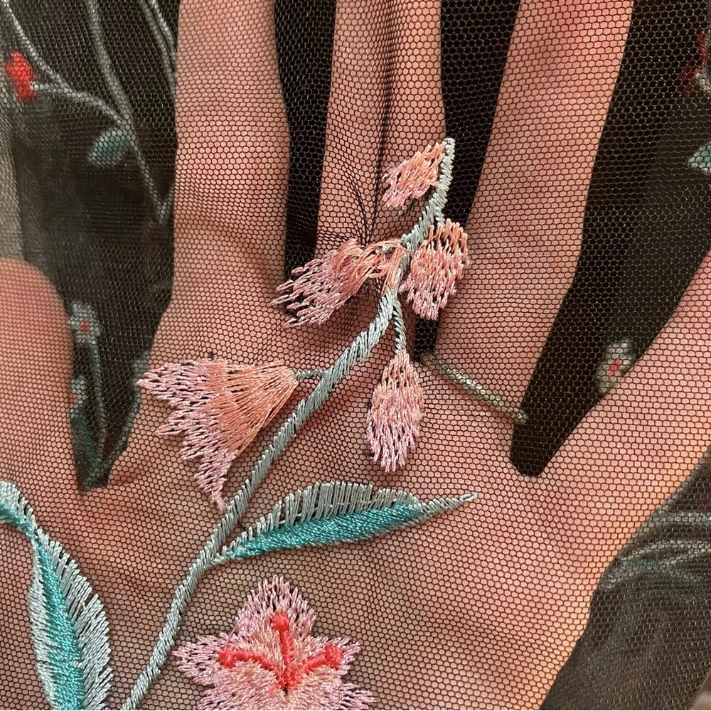 BHLDN Anthropologie Isabel Garcia "Vizelle Midi Dress" Floral Tulle Lace XS S - Picture 10 of 16